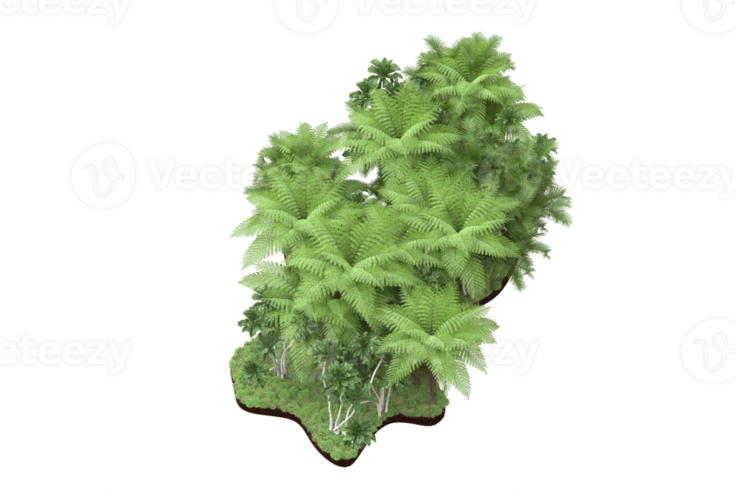 Realistic forest isolated on transparent background. 3d rendering - illustration png