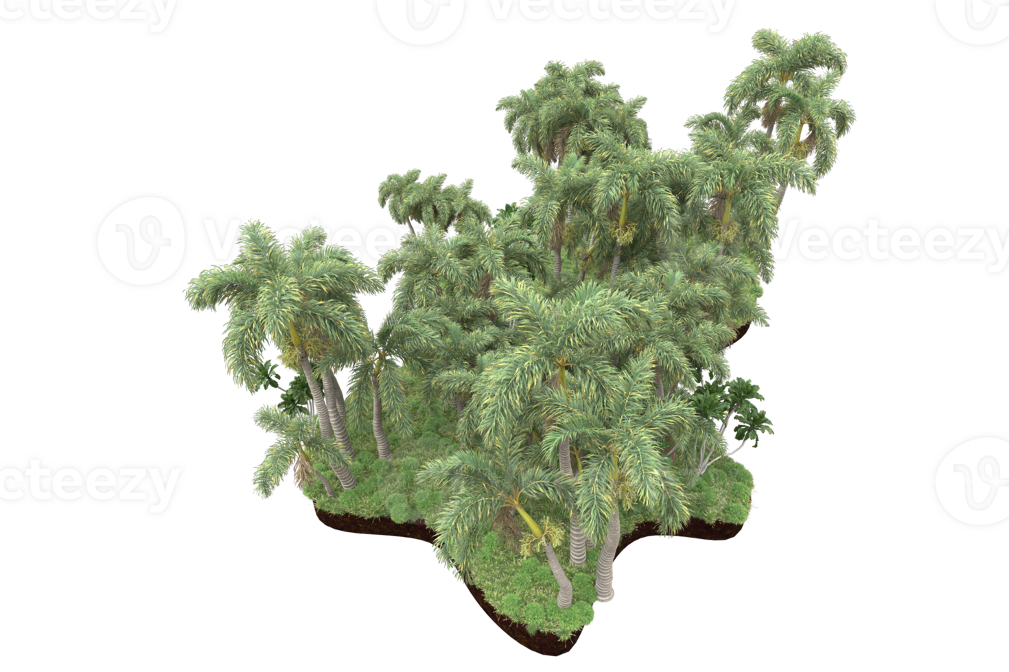 Realistic forest isolated on transparent background. 3d rendering - illustration png