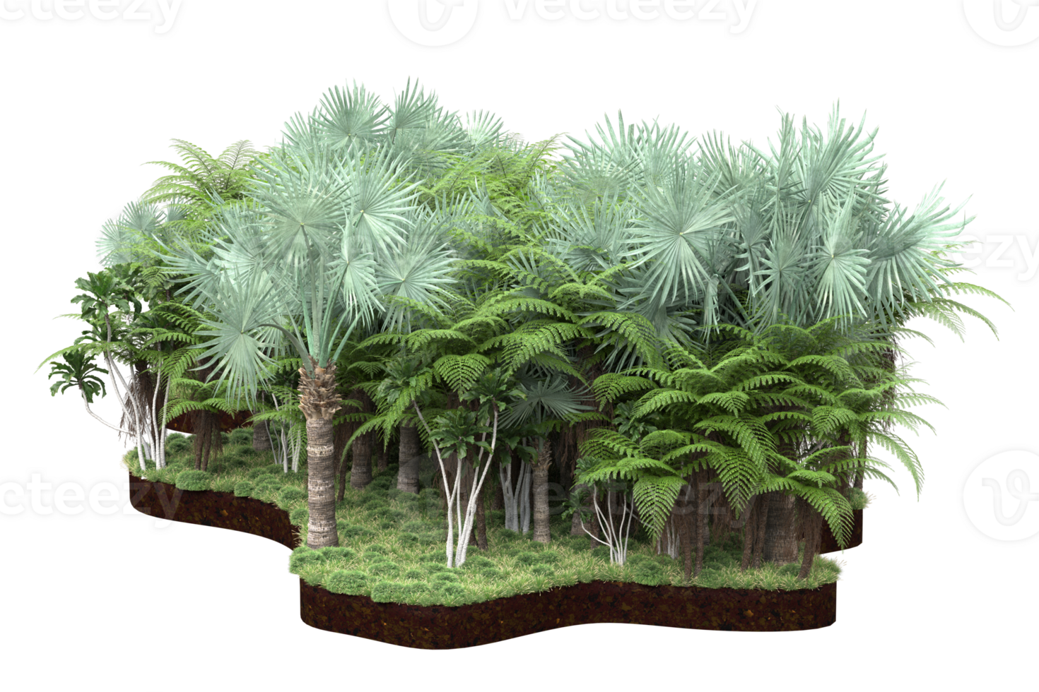 Realistic forest isolated on transparent background. 3d rendering - illustration png