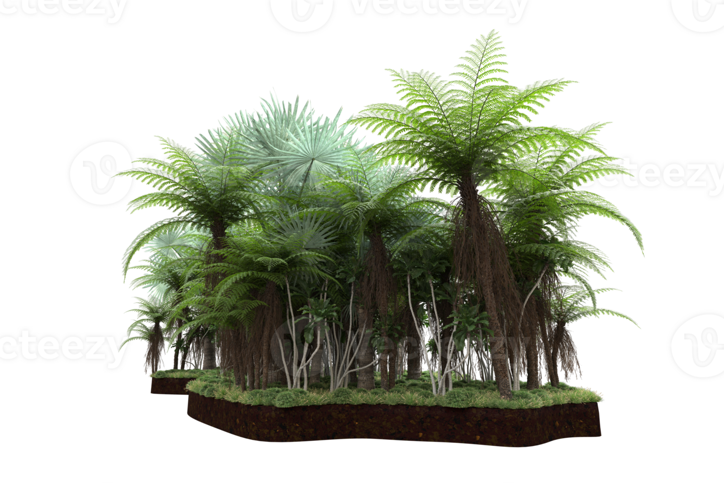 Realistic forest isolated on transparent background. 3d rendering - illustration png