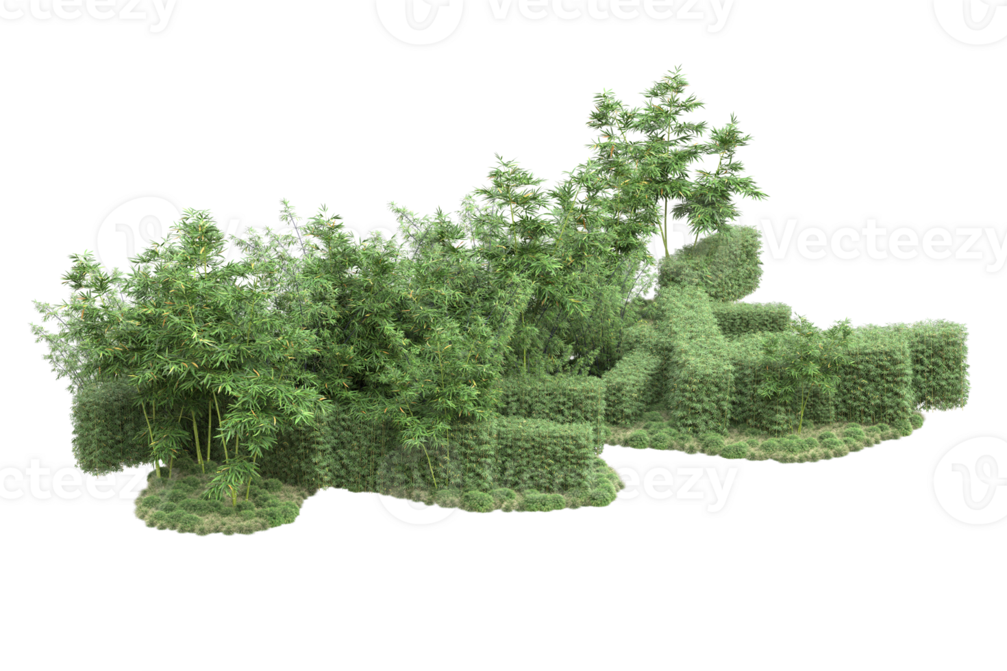 Realistic forest isolated on transparent background. 3d rendering - illustration png