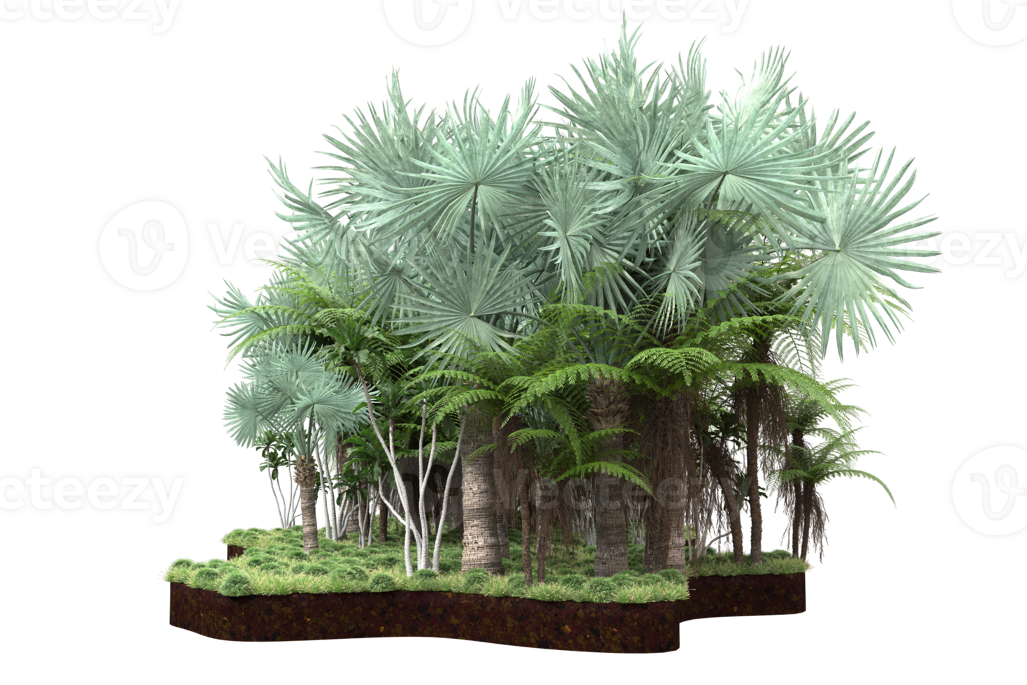 Realistic forest isolated on transparent background. 3d rendering - illustration png