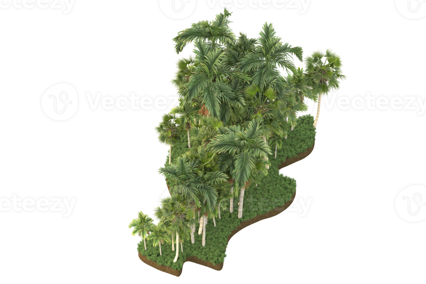 Realistic forest isolated on transparent background. 3d rendering - illustration png