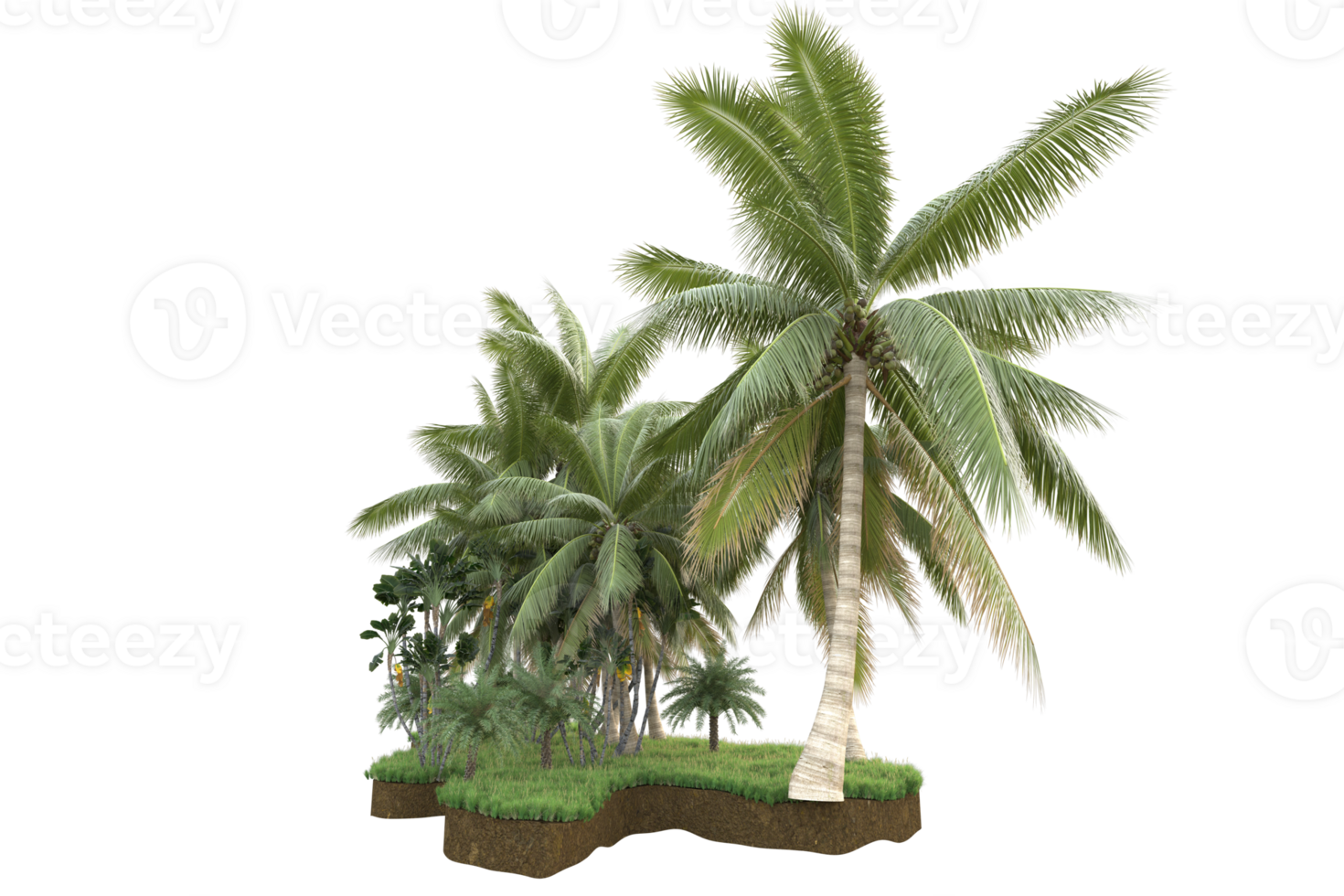Realistic forest isolated on transparent background. 3d rendering - illustration png