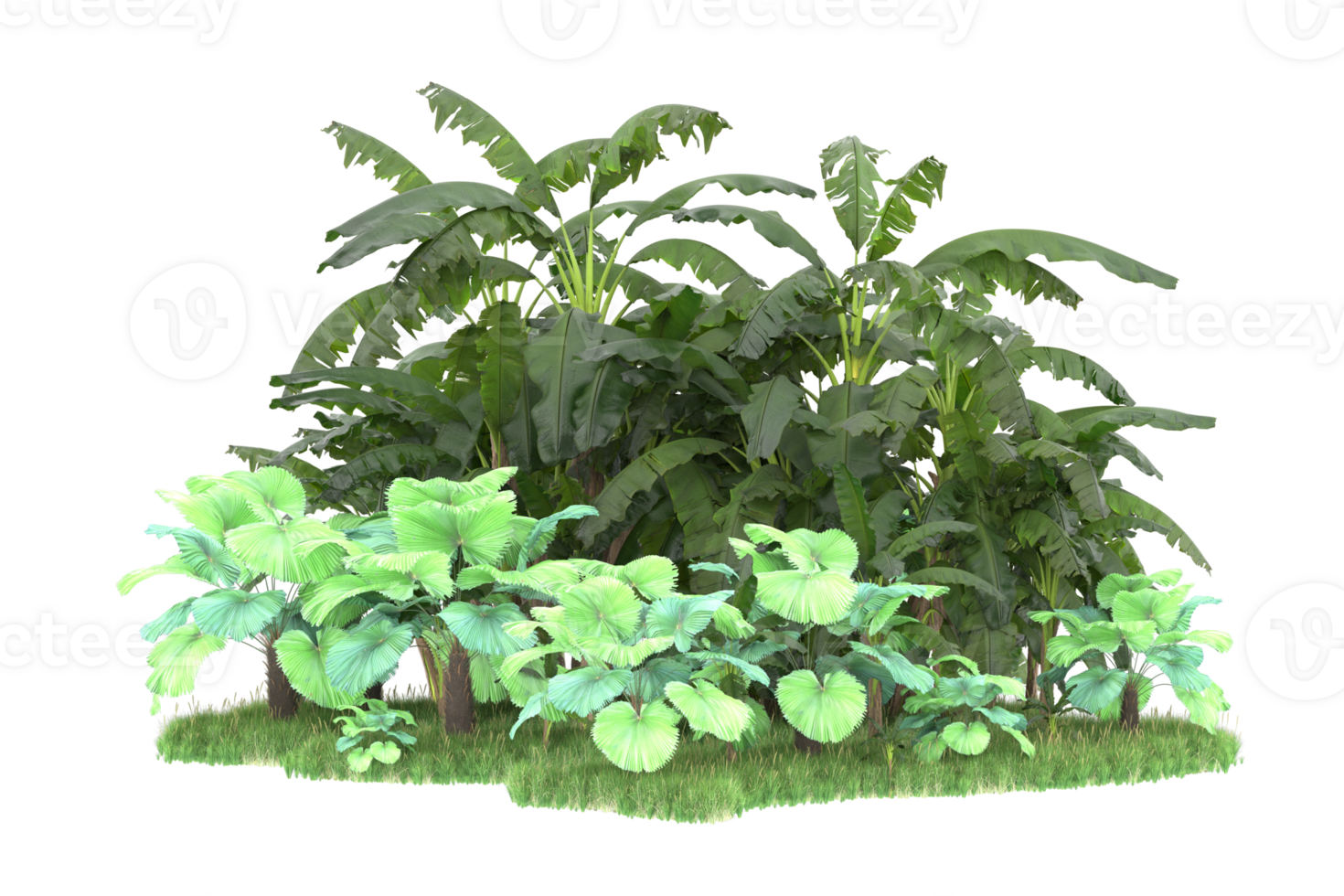Realistic forest isolated on transparent background. 3d rendering - illustration png