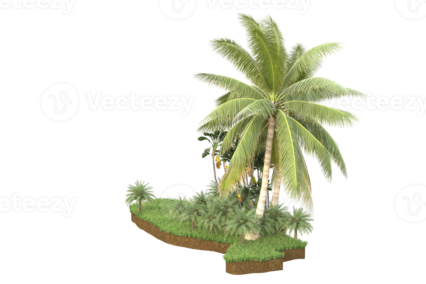 Realistic forest isolated on transparent background. 3d rendering - illustration png