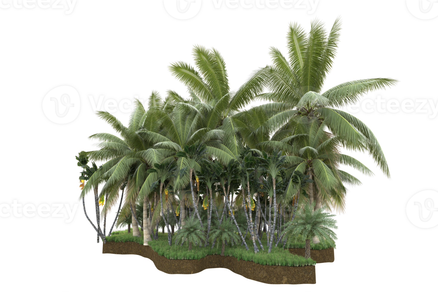 Realistic forest isolated on transparent background. 3d rendering - illustration png