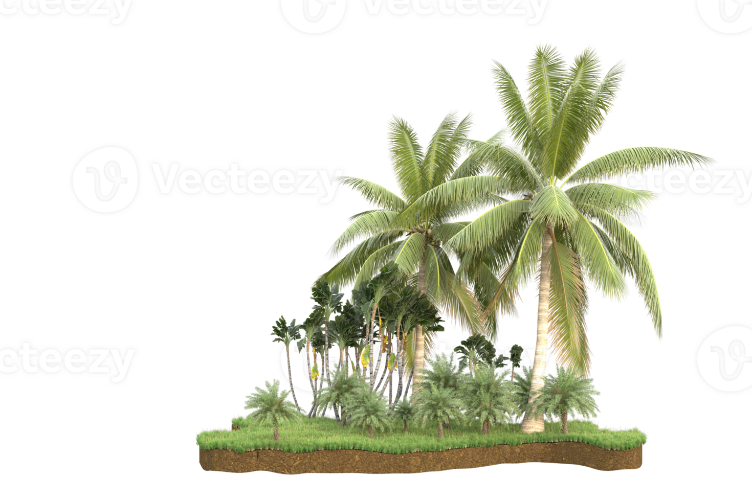 Realistic forest isolated on transparent background. 3d rendering - illustration png