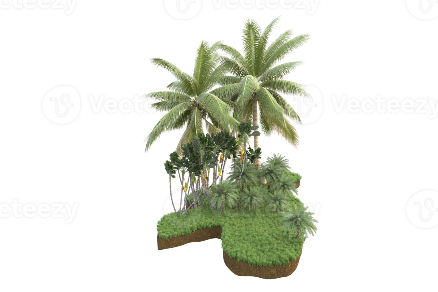 Realistic forest isolated on transparent background. 3d rendering - illustration png