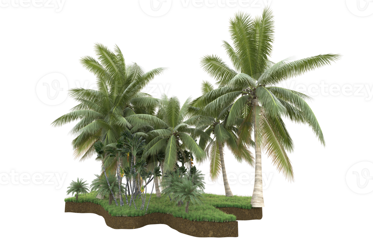 Realistic forest isolated on transparent background. 3d rendering - illustration png