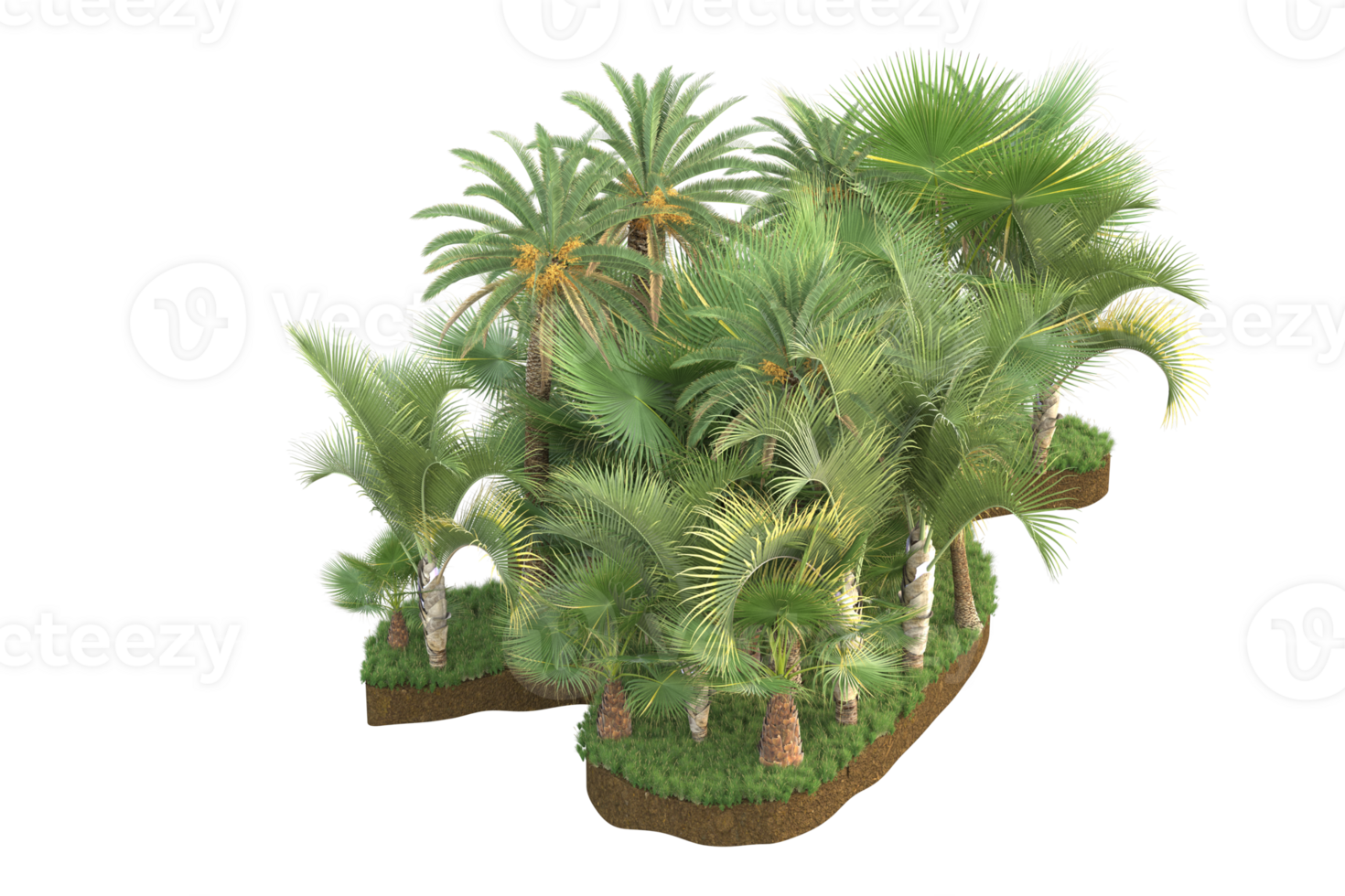 Realistic forest isolated on transparent background. 3d rendering - illustration png
