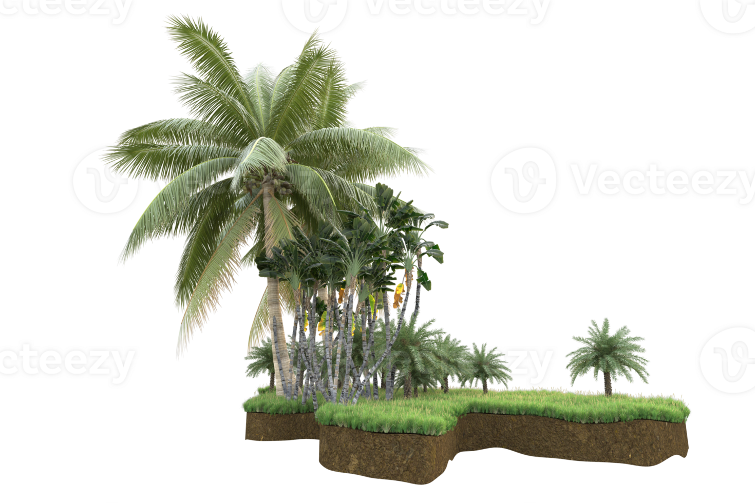 Realistic forest isolated on transparent background. 3d rendering - illustration png