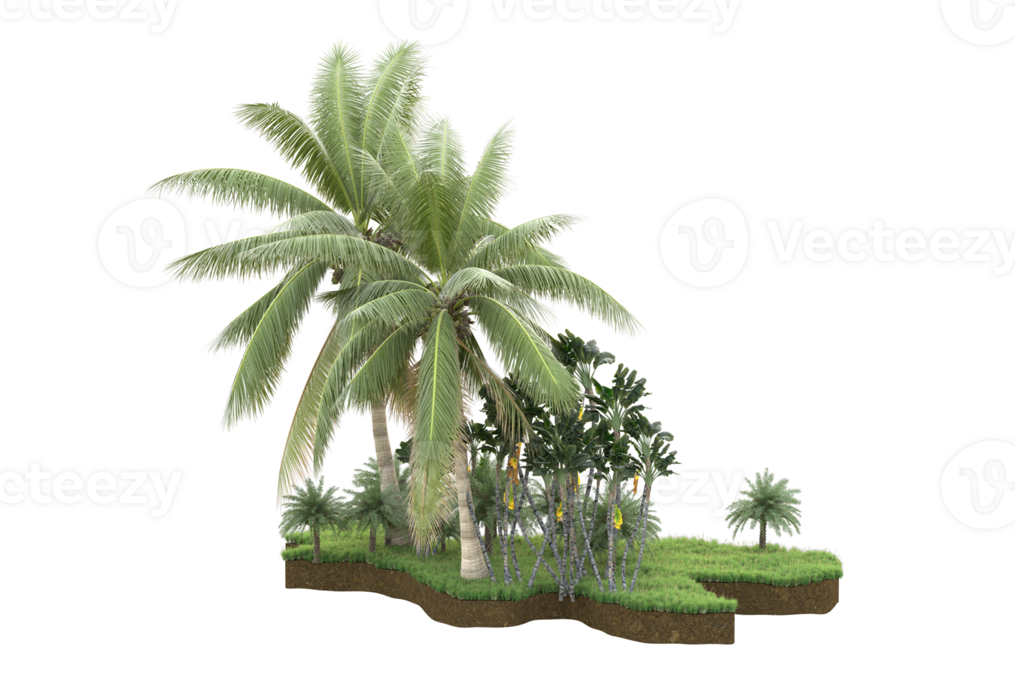 Realistic forest isolated on transparent background. 3d rendering - illustration png