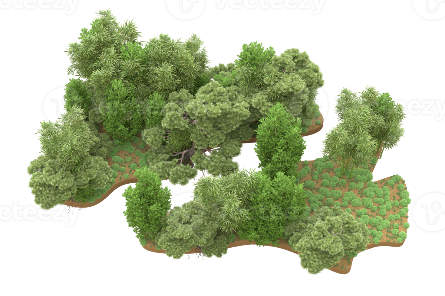 Realistic forest isolated on transparent background. 3d rendering - illustration png