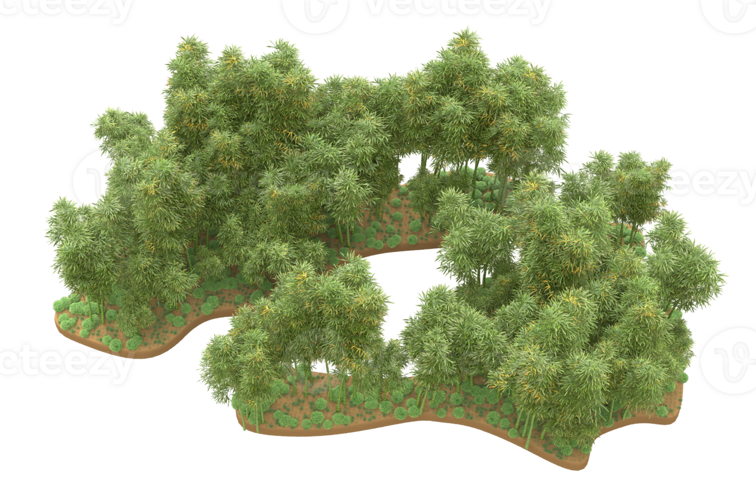 Realistic forest isolated on transparent background. 3d rendering - illustration png