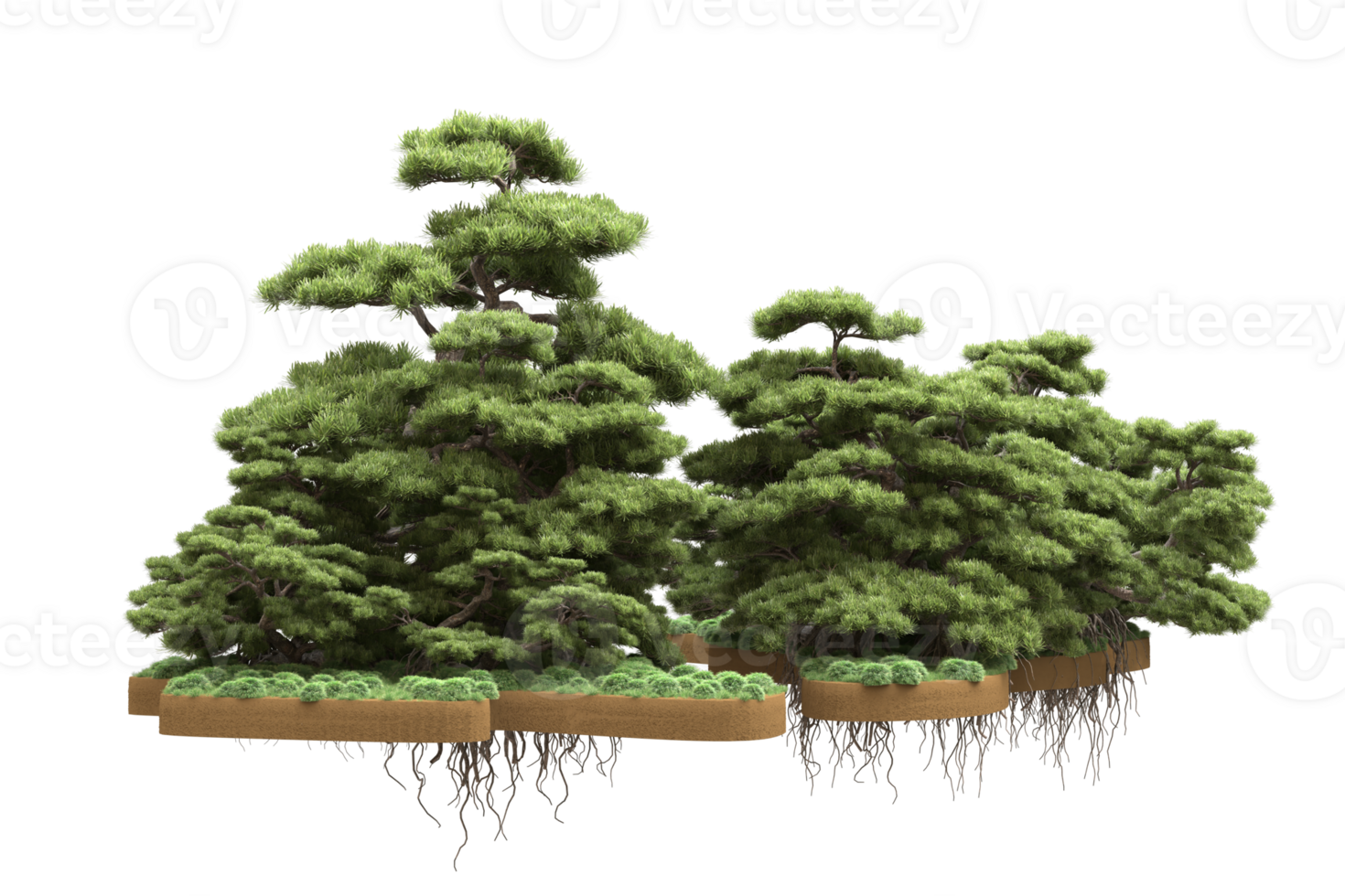 Realistic forest isolated on transparent background. 3d rendering - illustration png