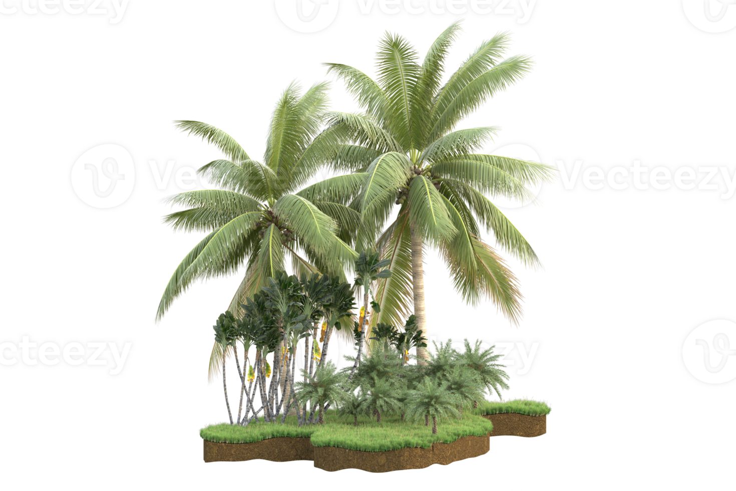 Realistic forest isolated on transparent background. 3d rendering - illustration png