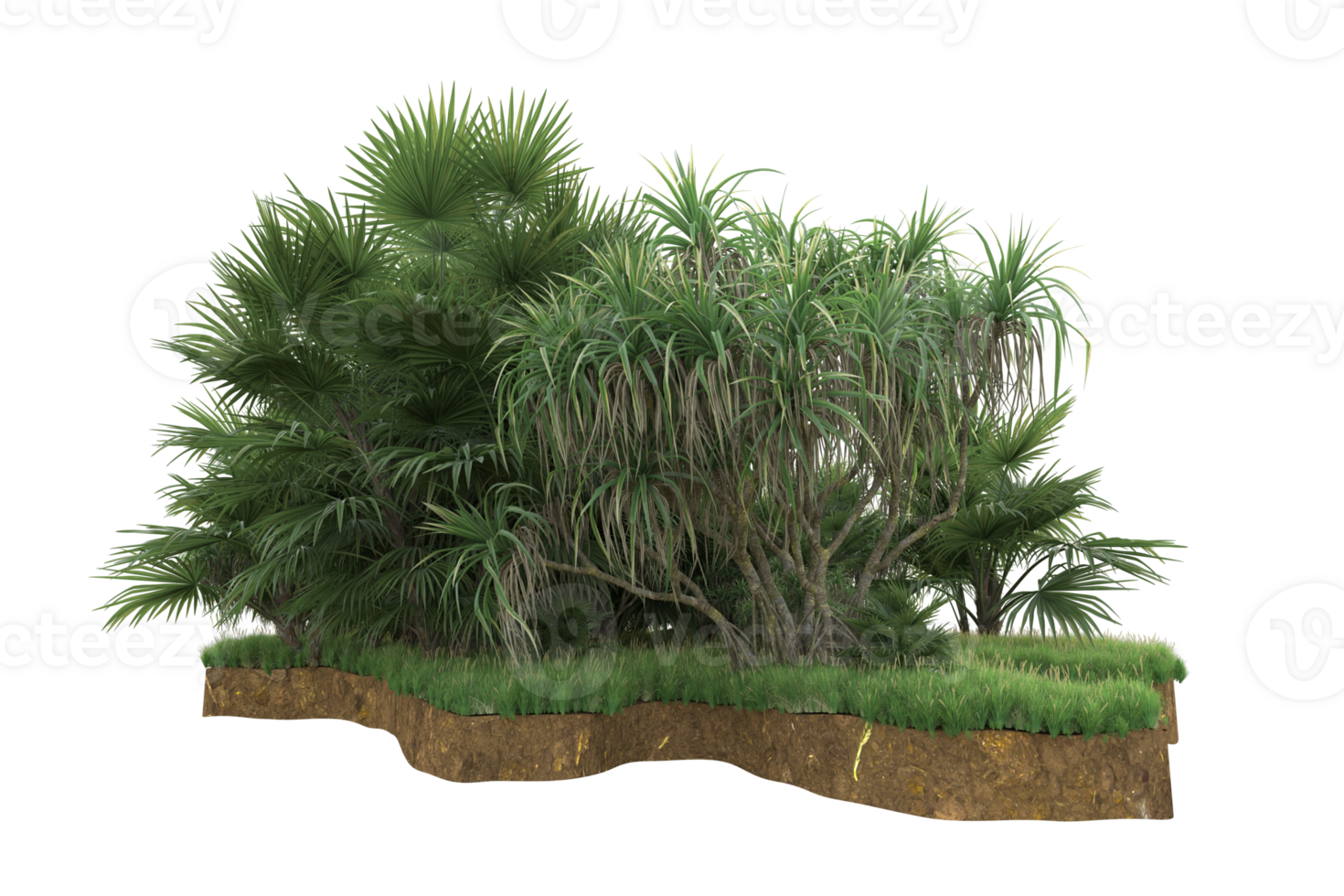 Realistic forest isolated on transparent background. 3d rendering - illustration png