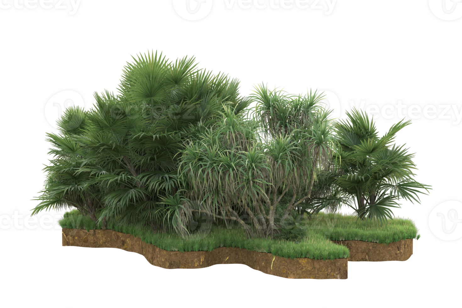 Realistic forest isolated on transparent background. 3d rendering - illustration png