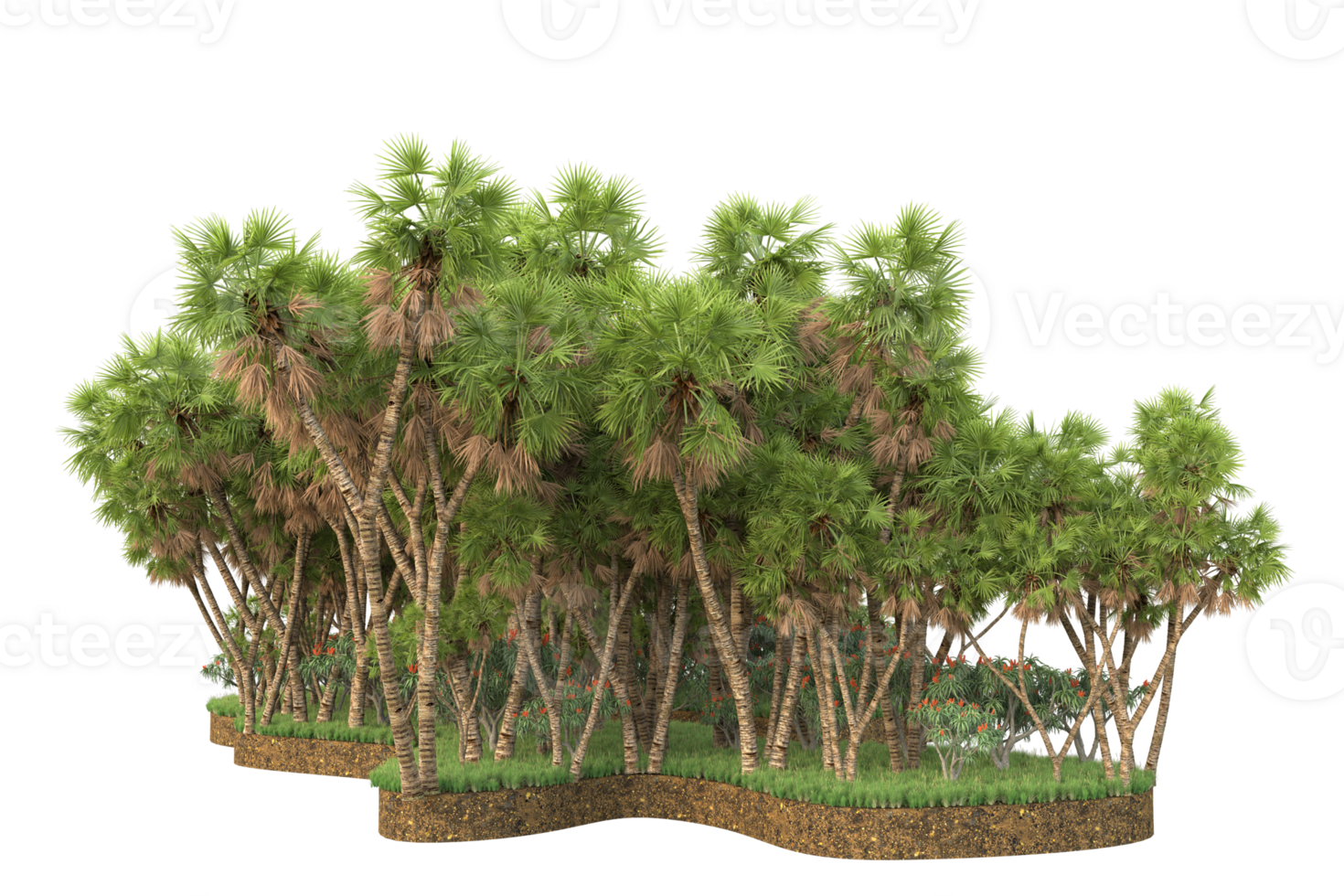 Realistic forest isolated on transparent background. 3d rendering - illustration png