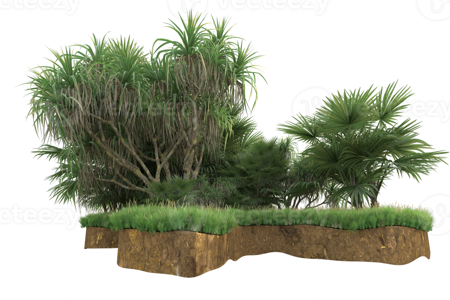 Realistic forest isolated on transparent background. 3d rendering - illustration png