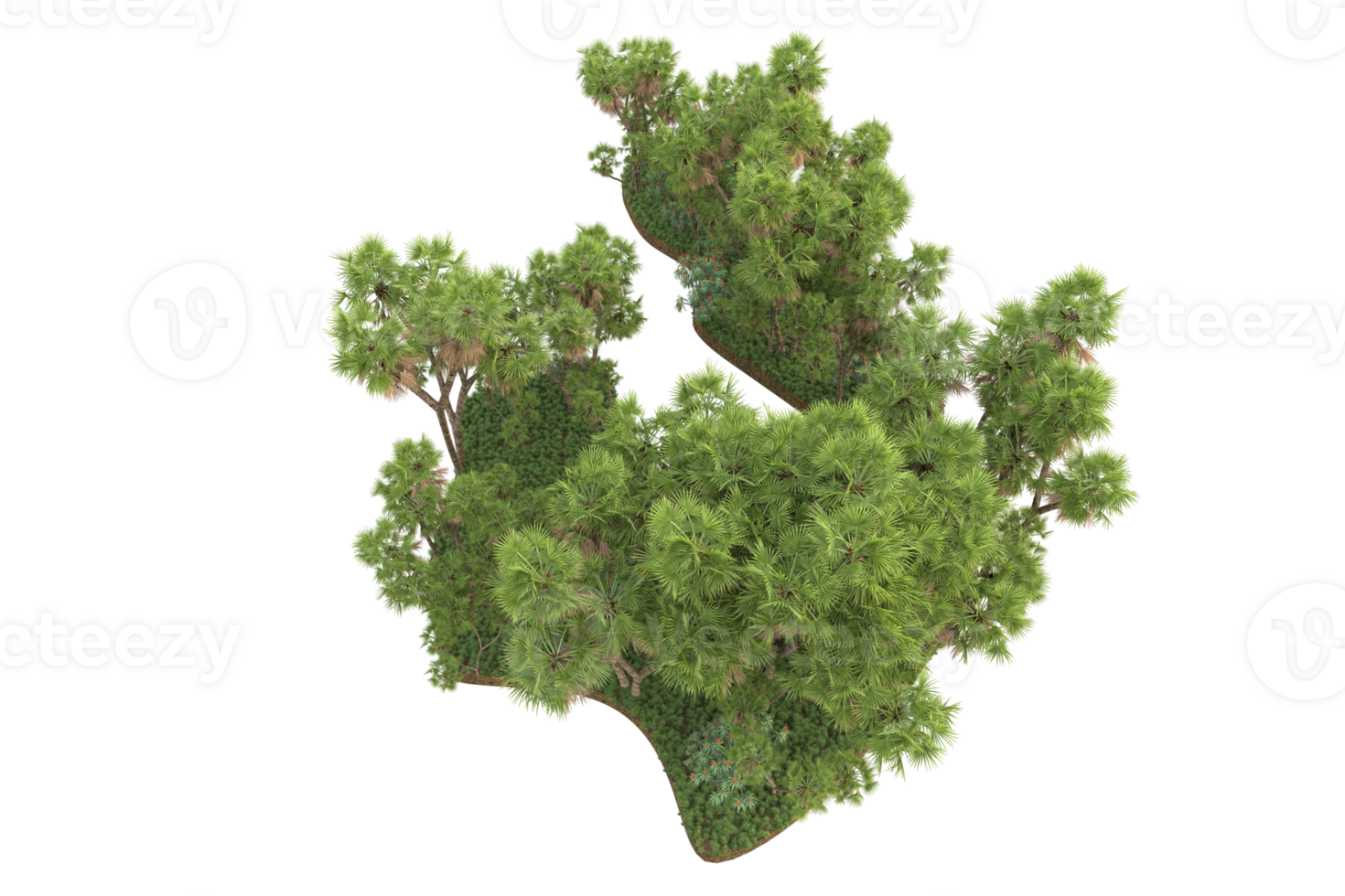 Realistic forest isolated on transparent background. 3d rendering - illustration png