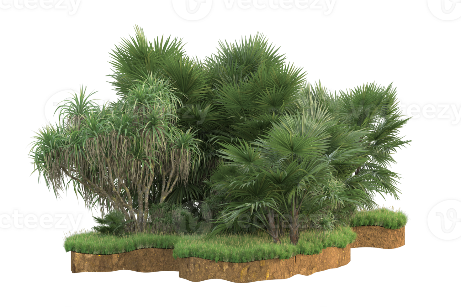 Realistic forest isolated on transparent background. 3d rendering - illustration png
