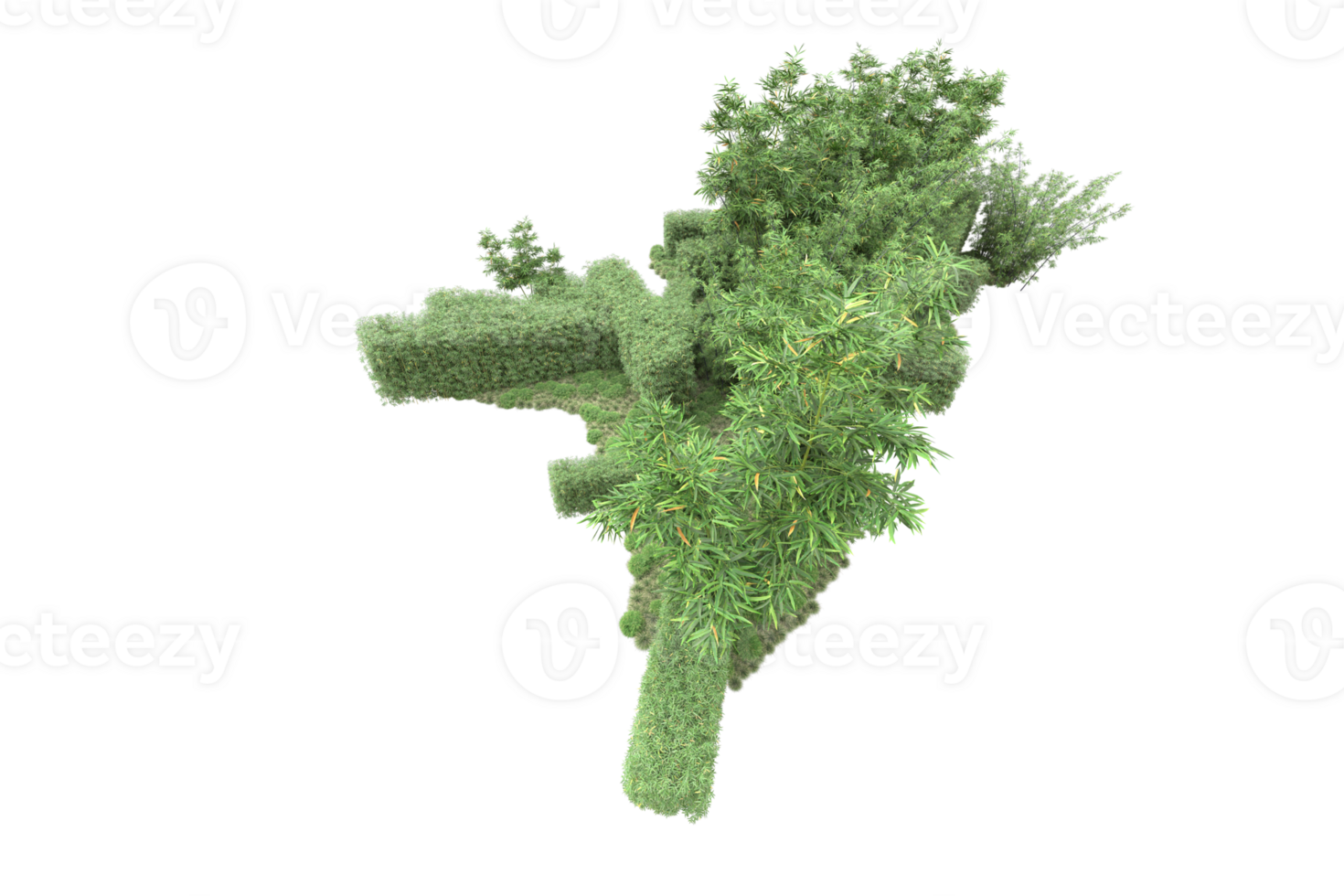 Realistic forest isolated on transparent background. 3d rendering - illustration png