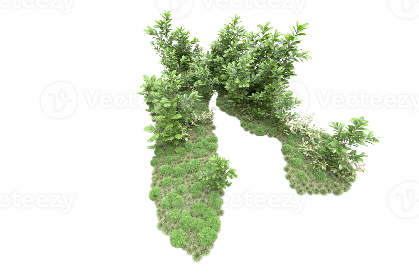 Realistic forest isolated on transparent background. 3d rendering - illustration png