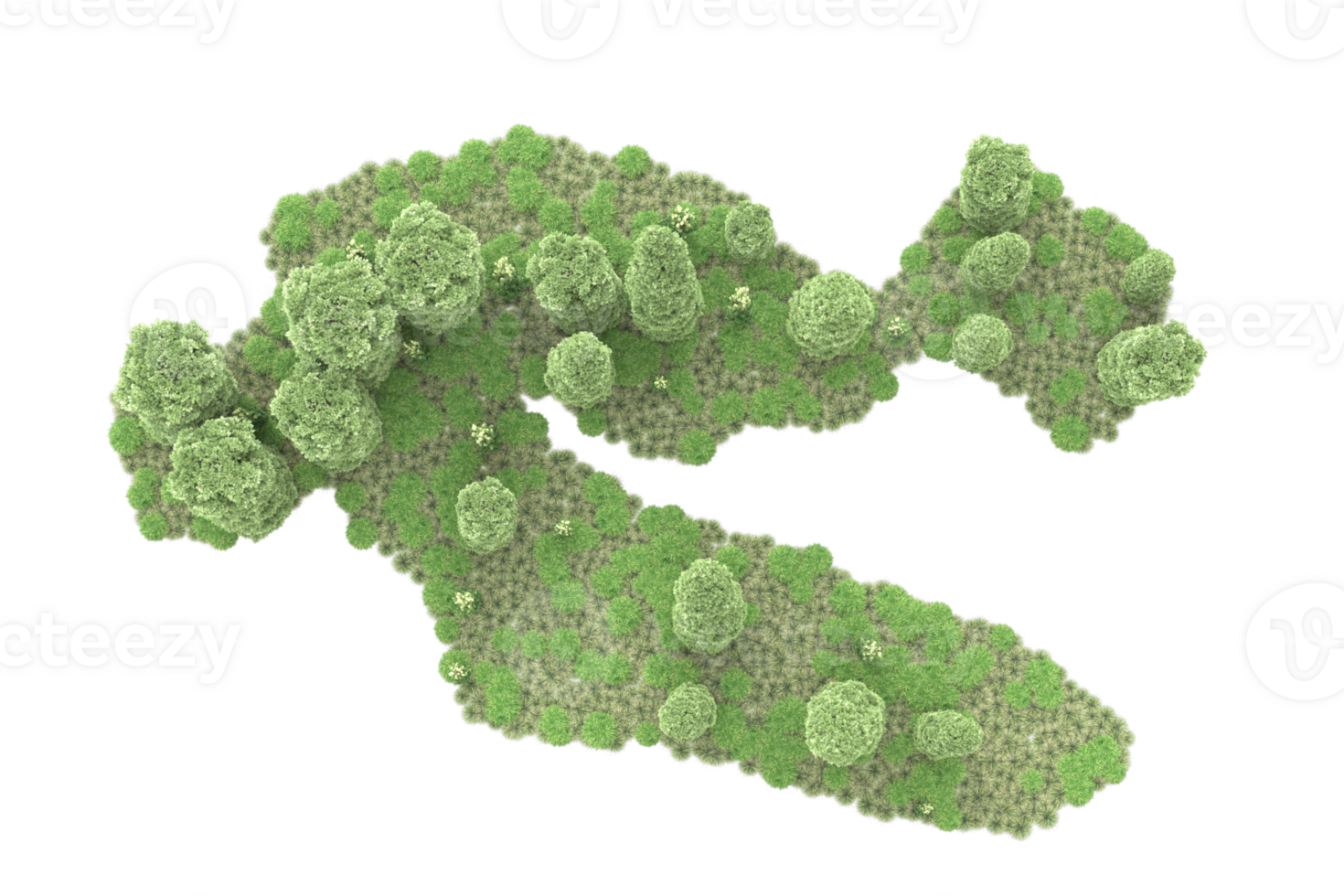 Realistic forest isolated on transparent background. 3d rendering - illustration png