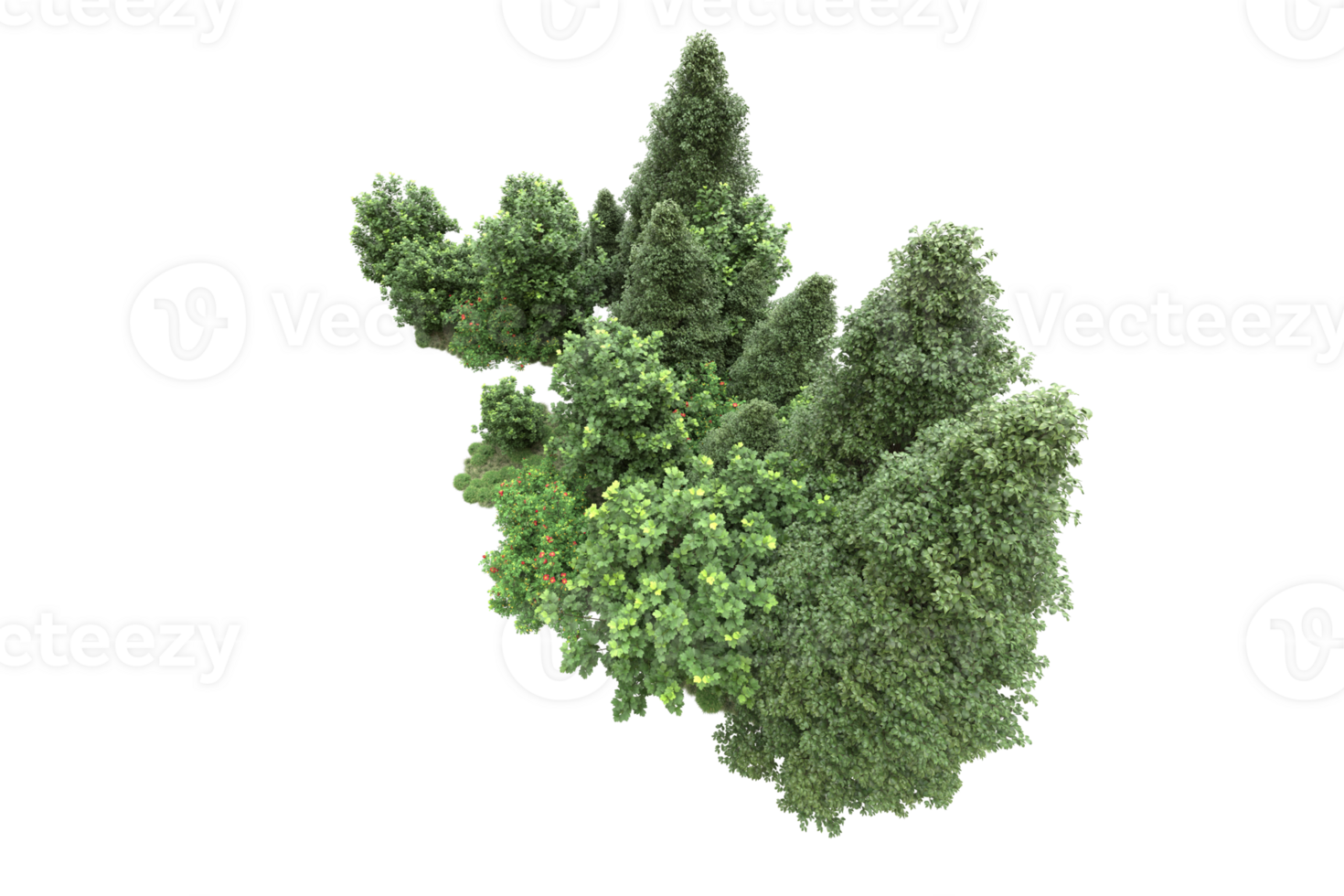 Realistic forest isolated on transparent background. 3d rendering - illustration png