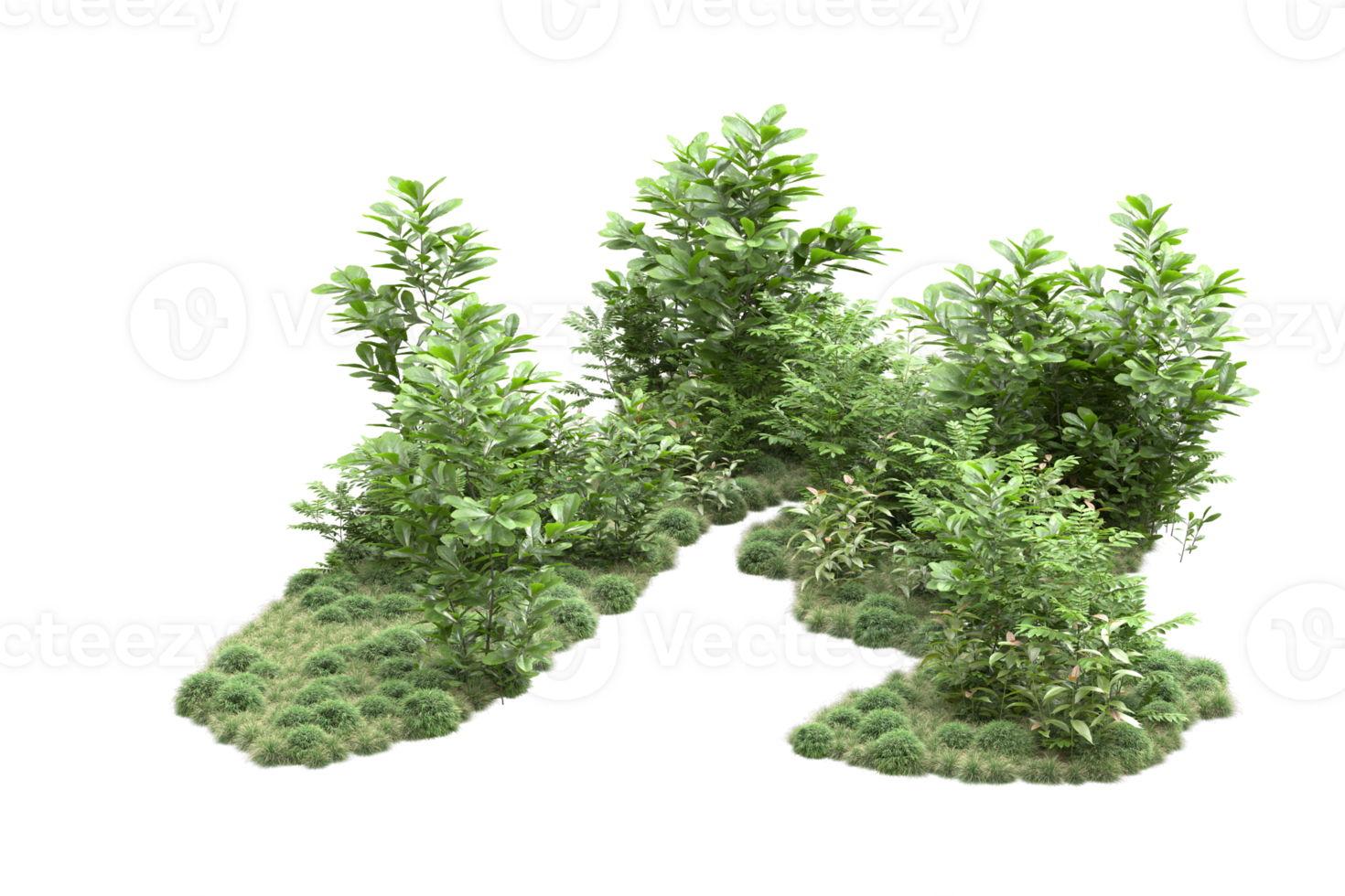 Realistic forest isolated on transparent background. 3d rendering - illustration png
