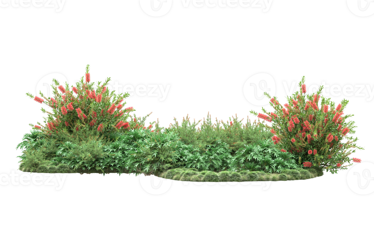 Realistic forest isolated on transparent background. 3d rendering - illustration png