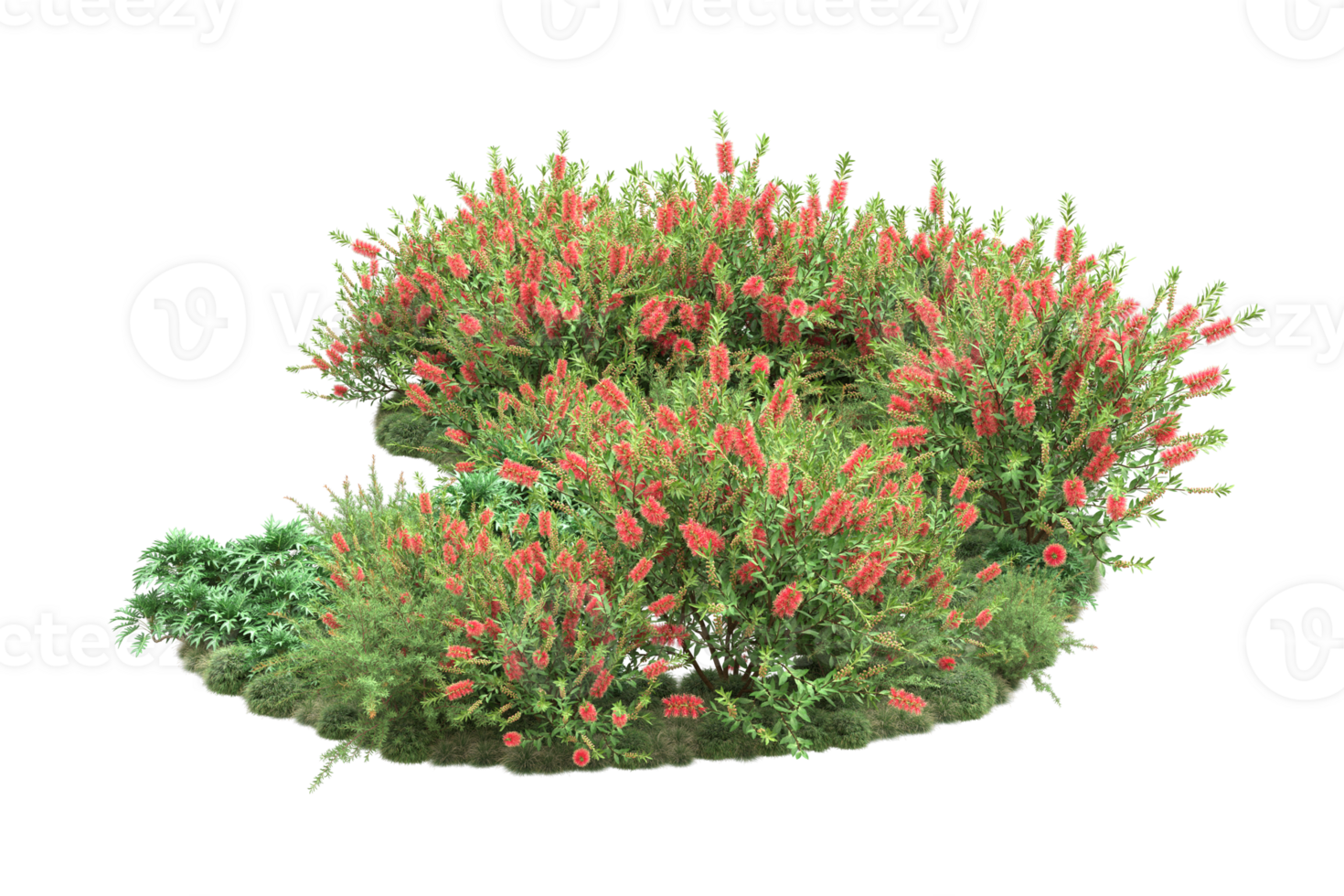 Realistic forest isolated on transparent background. 3d rendering - illustration png