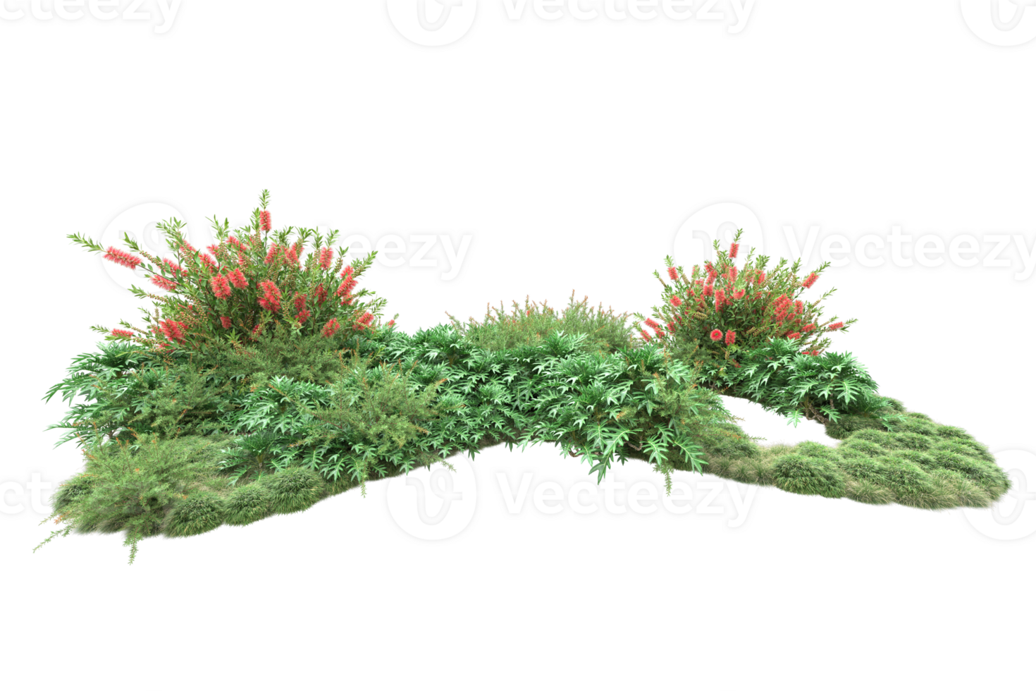 Realistic forest isolated on transparent background. 3d rendering - illustration png