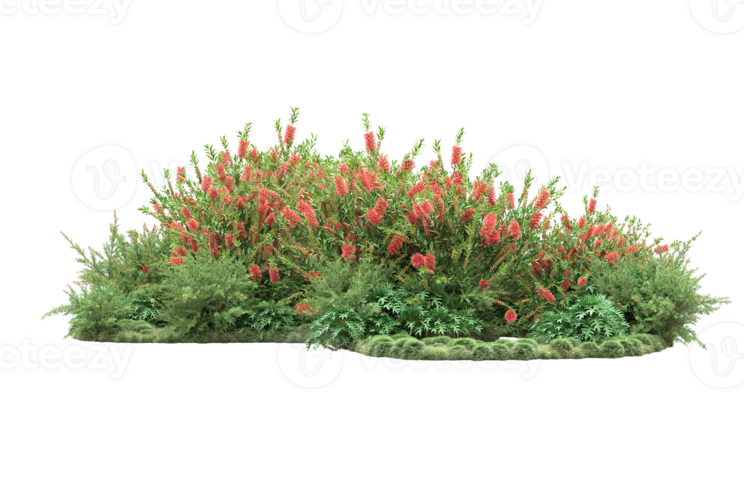 Realistic forest isolated on transparent background. 3d rendering - illustration png