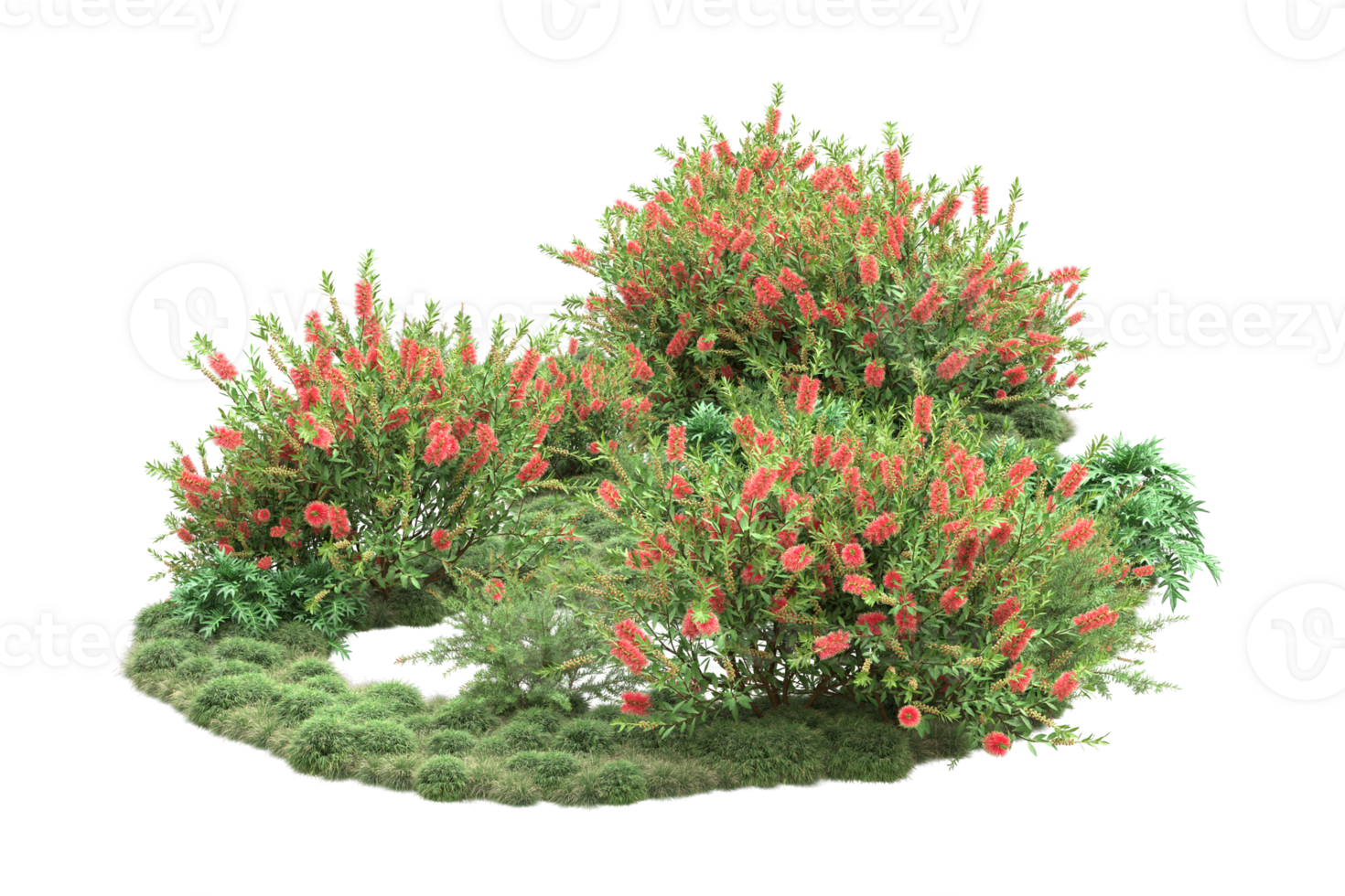 Realistic forest isolated on transparent background. 3d rendering - illustration png