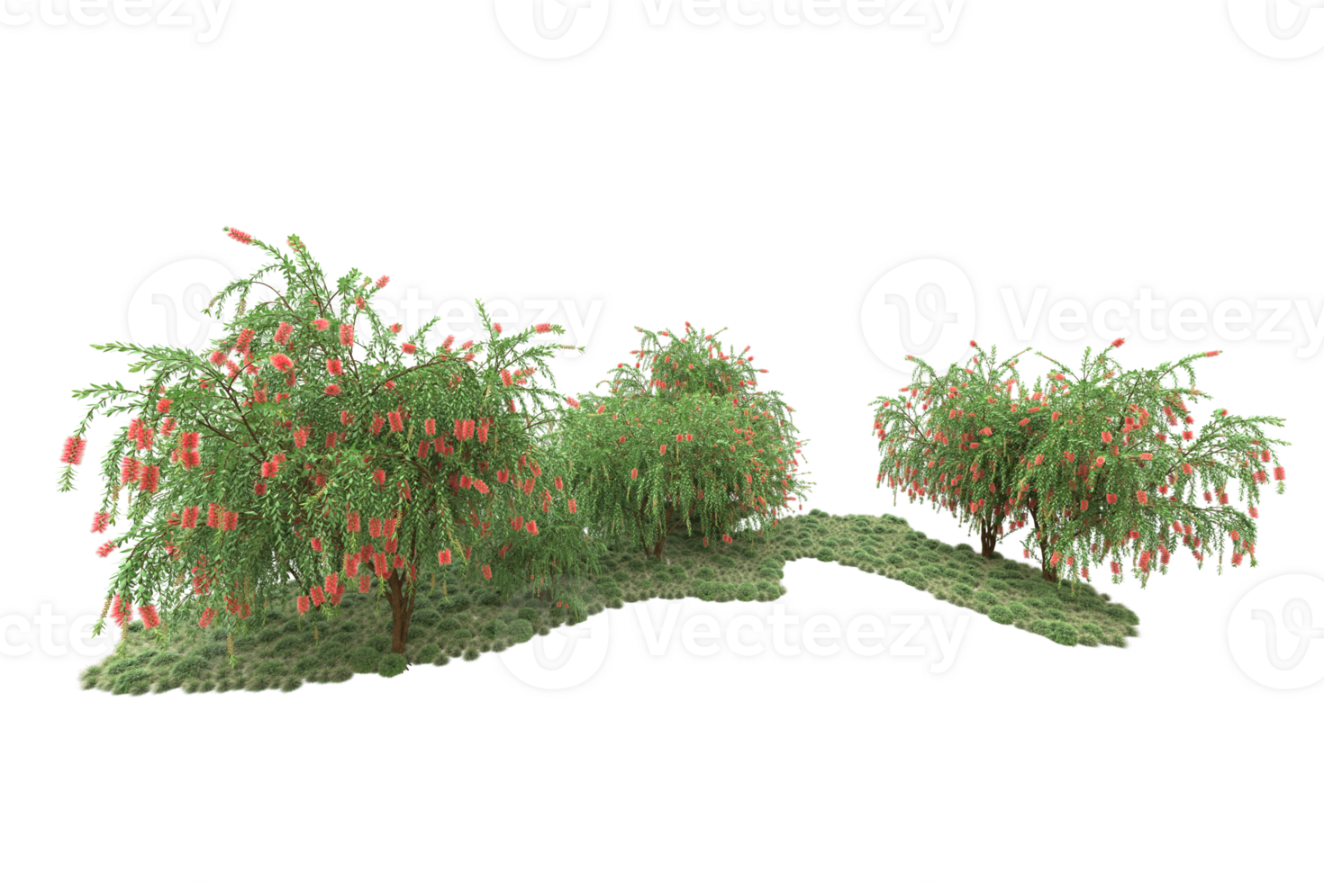 Realistic forest isolated on transparent background. 3d rendering - illustration png