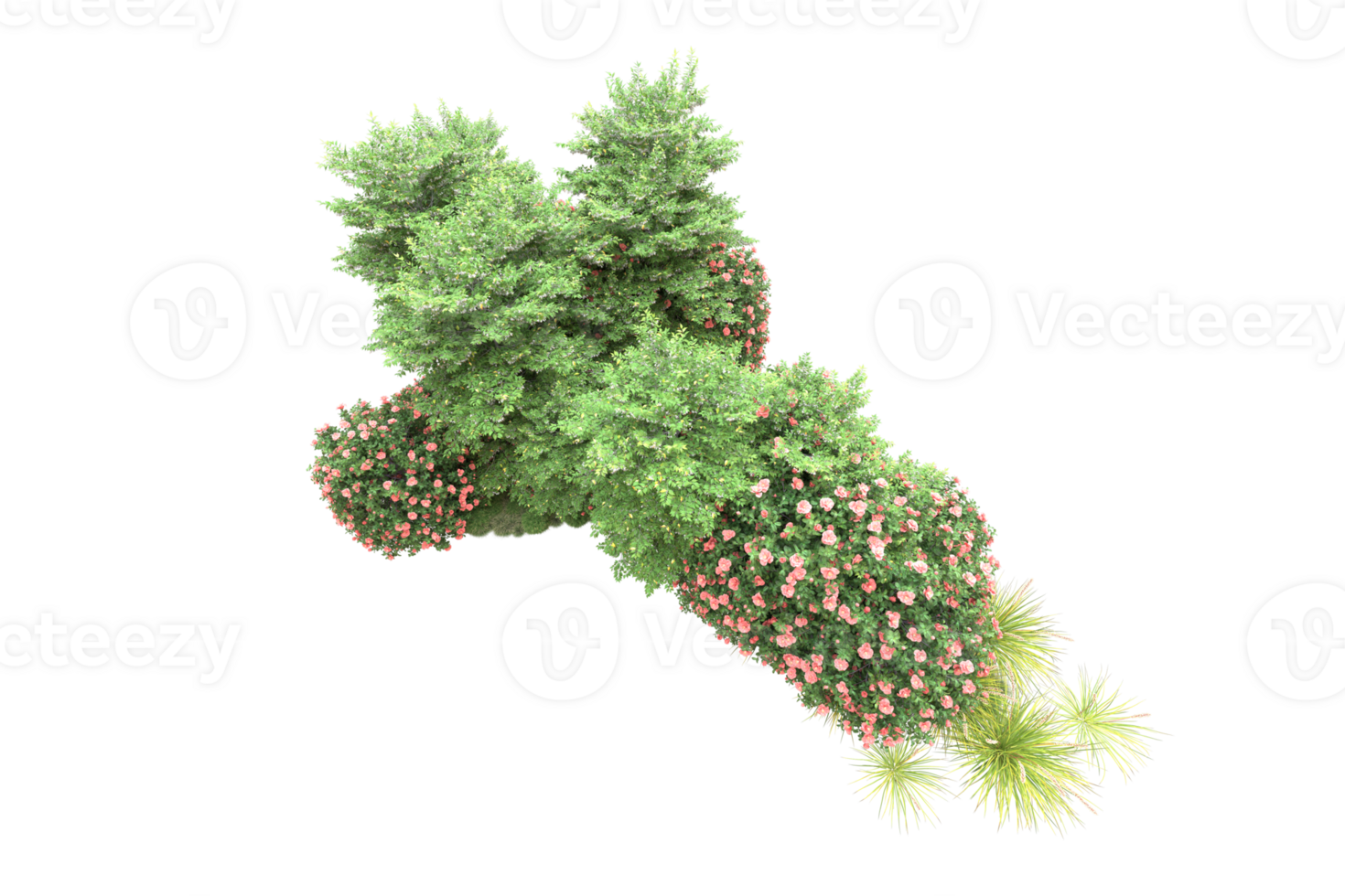 Realistic forest isolated on transparent background. 3d rendering - illustration png