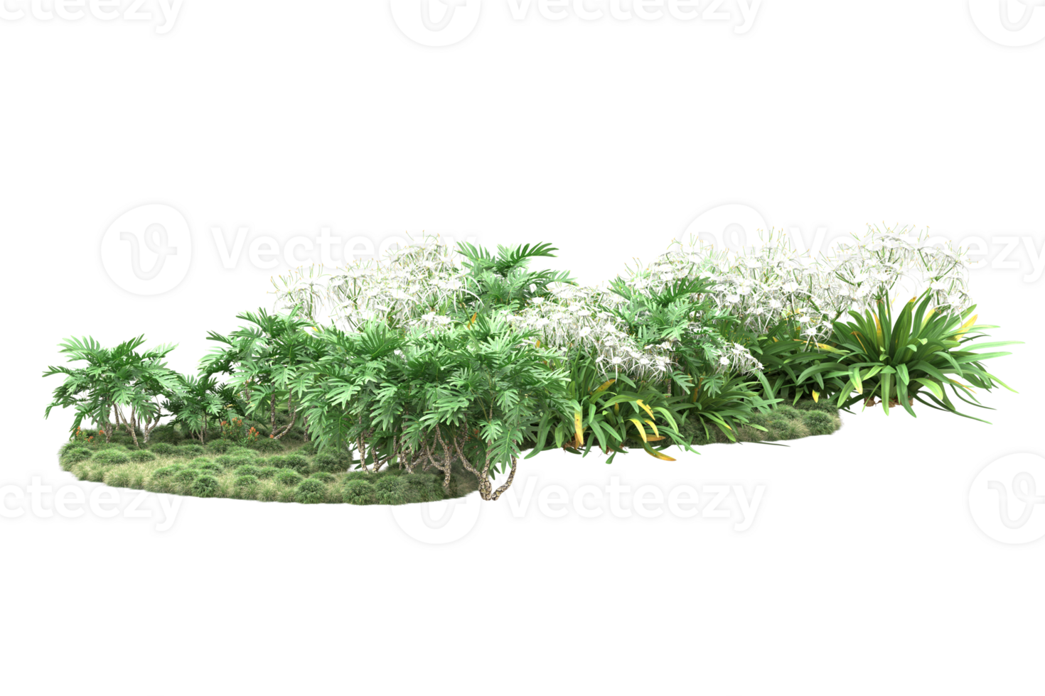 Realistic forest isolated on transparent background. 3d rendering - illustration png
