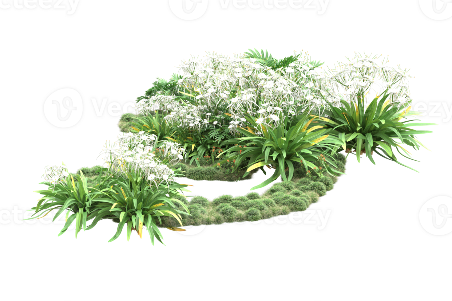Realistic forest isolated on transparent background. 3d rendering - illustration png