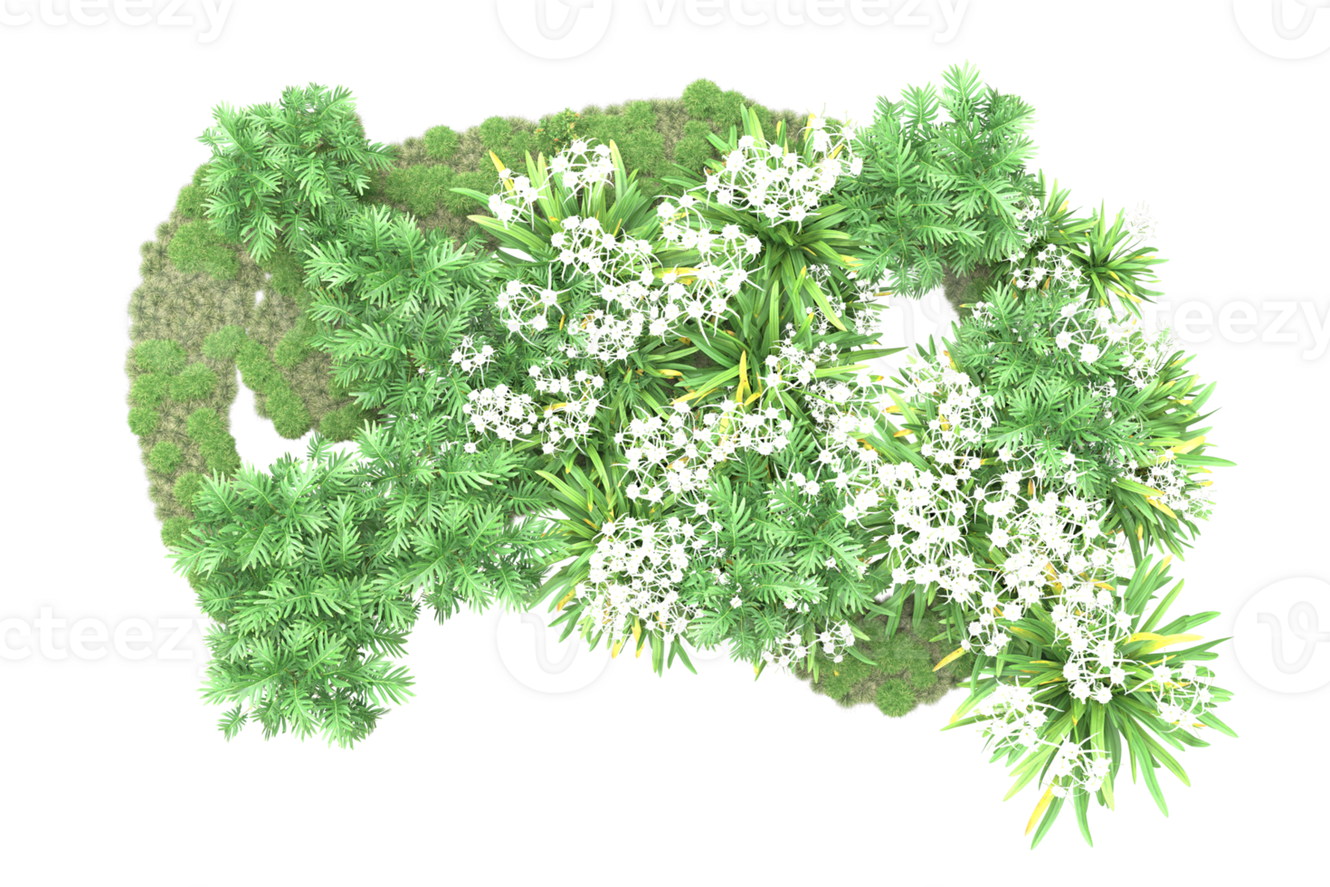Realistic forest isolated on transparent background. 3d rendering - illustration png
