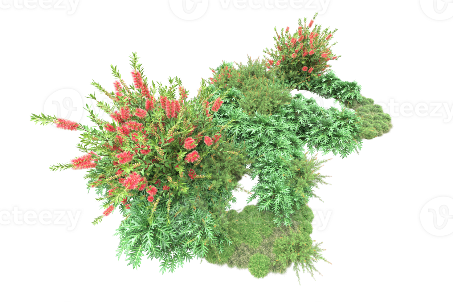 Realistic forest isolated on transparent background. 3d rendering - illustration png