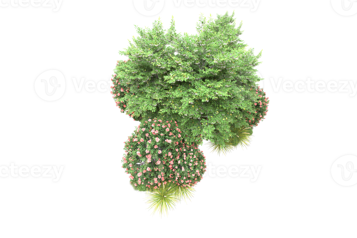 Realistic forest isolated on transparent background. 3d rendering - illustration png