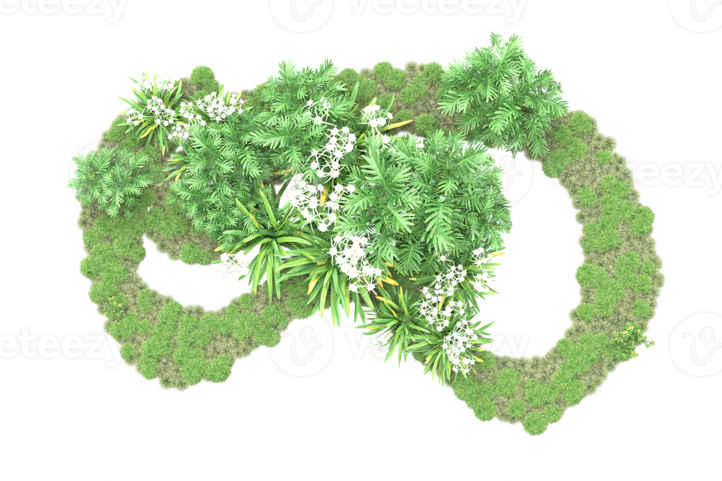 Realistic forest isolated on transparent background. 3d rendering - illustration png