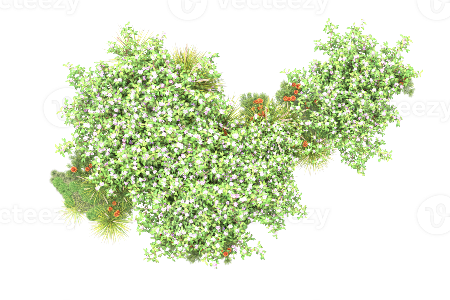 Realistic forest isolated on transparent background. 3d rendering - illustration png