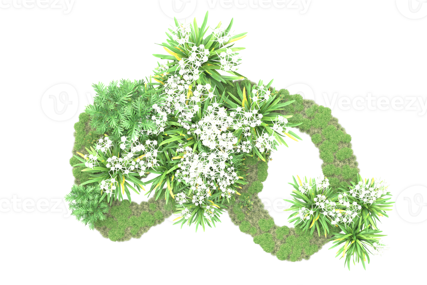Realistic forest isolated on transparent background. 3d rendering - illustration png