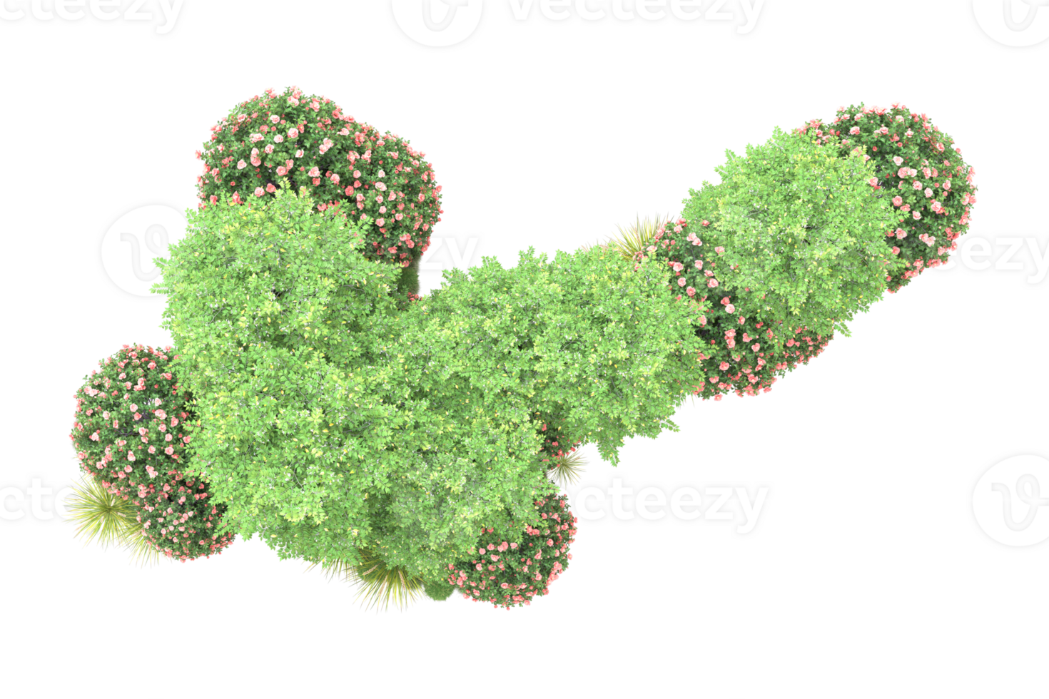 Realistic forest isolated on transparent background. 3d rendering - illustration png