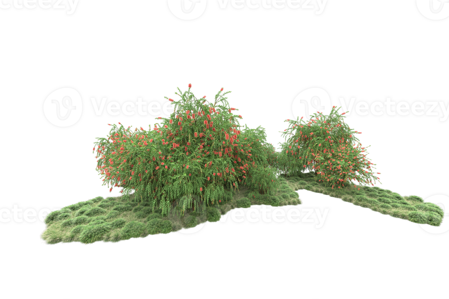 Realistic forest isolated on transparent background. 3d rendering - illustration png
