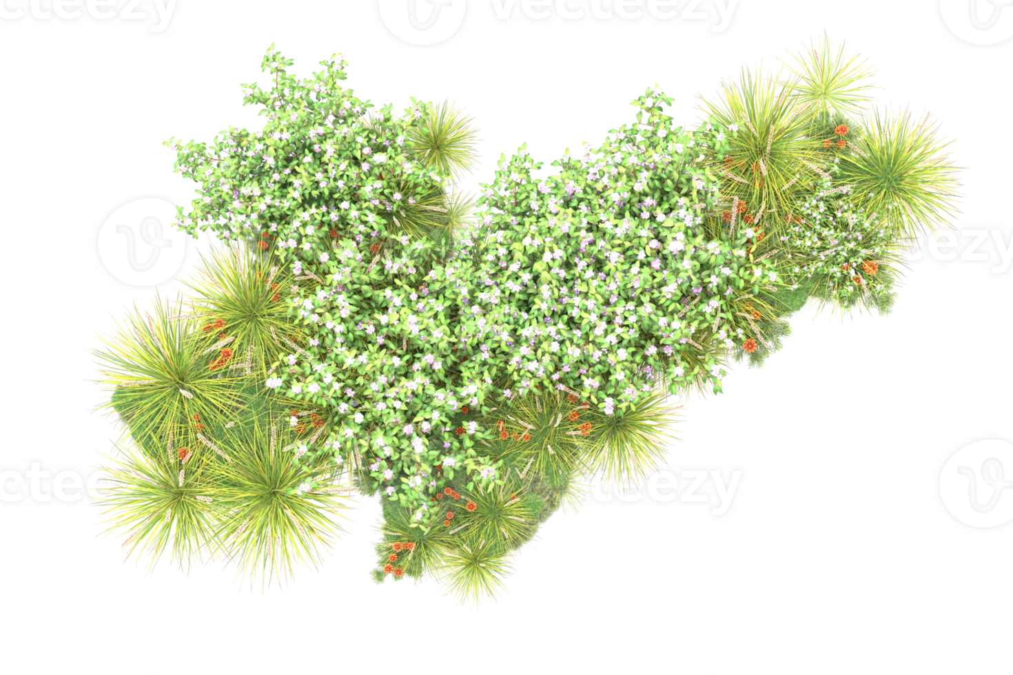 Realistic forest isolated on transparent background. 3d rendering - illustration png
